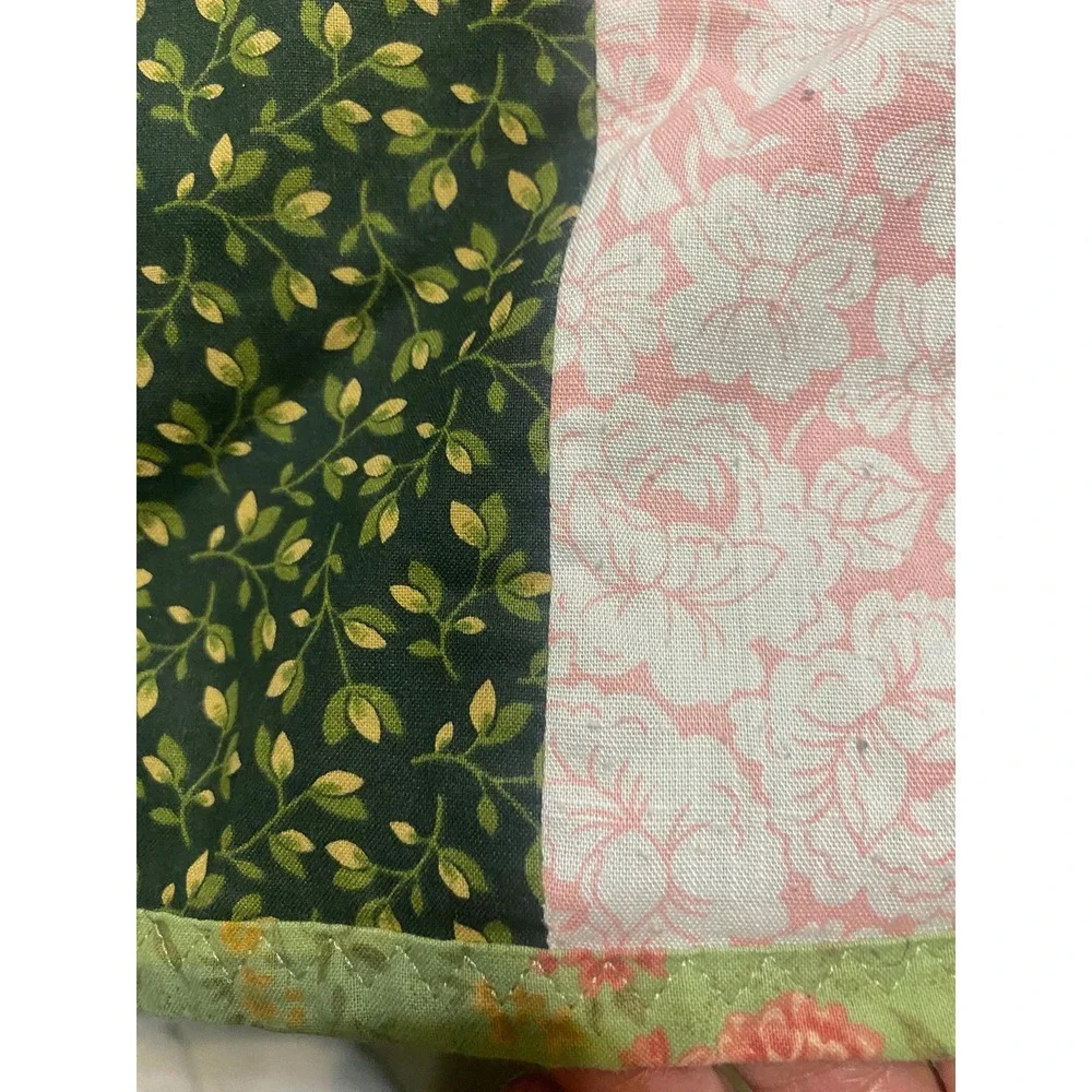 Pink And Green Squares Quilt 60x 79 In